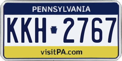 PA license plate KKH2767