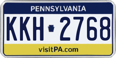 PA license plate KKH2768