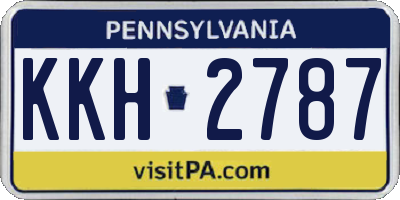 PA license plate KKH2787