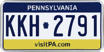 PA license plate KKH2791