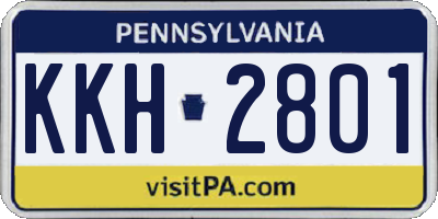 PA license plate KKH2801