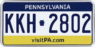 PA license plate KKH2802