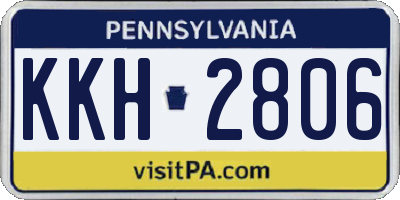 PA license plate KKH2806