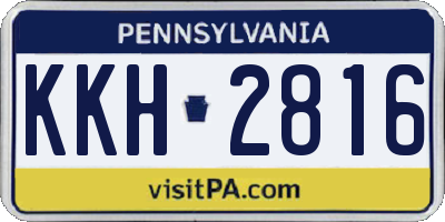 PA license plate KKH2816