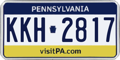 PA license plate KKH2817