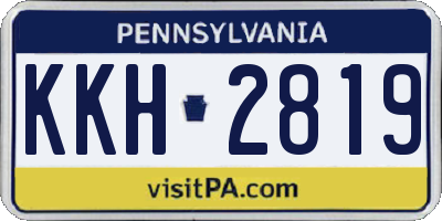 PA license plate KKH2819