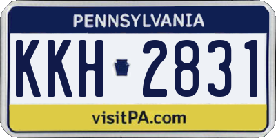 PA license plate KKH2831