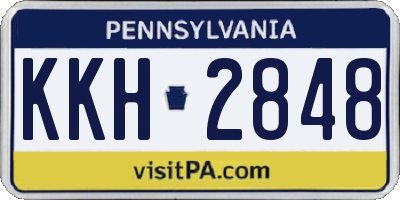 PA license plate KKH2848