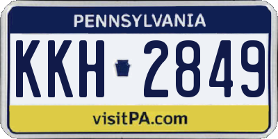PA license plate KKH2849