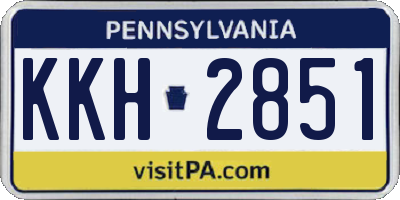 PA license plate KKH2851