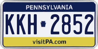PA license plate KKH2852
