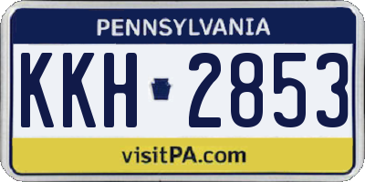 PA license plate KKH2853