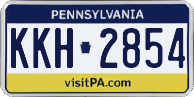PA license plate KKH2854