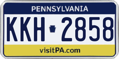 PA license plate KKH2858
