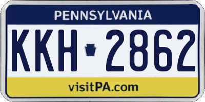 PA license plate KKH2862