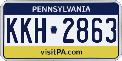 PA license plate KKH2863