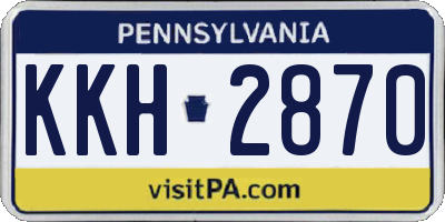 PA license plate KKH2870