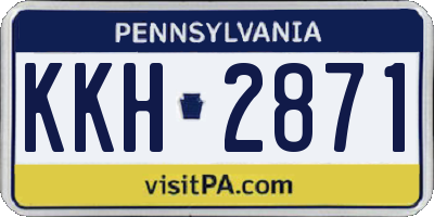PA license plate KKH2871