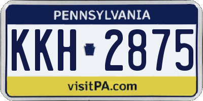 PA license plate KKH2875