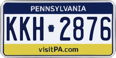 PA license plate KKH2876