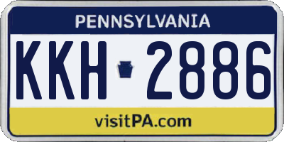 PA license plate KKH2886