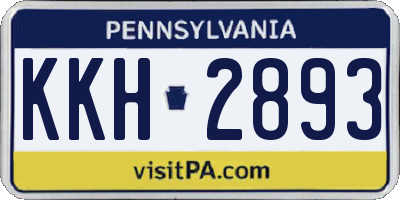 PA license plate KKH2893