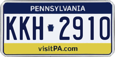 PA license plate KKH2910
