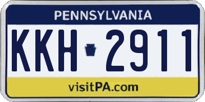 PA license plate KKH2911