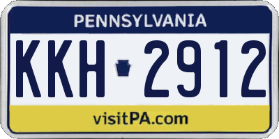 PA license plate KKH2912