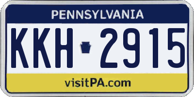 PA license plate KKH2915