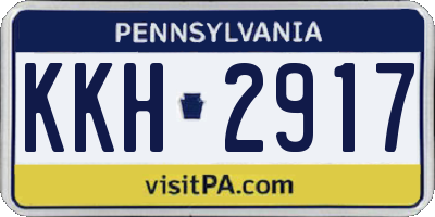 PA license plate KKH2917