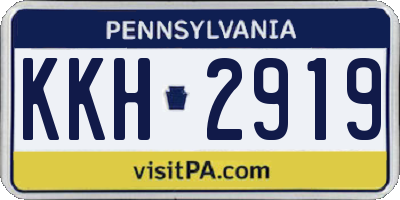 PA license plate KKH2919