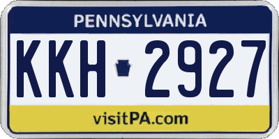 PA license plate KKH2927
