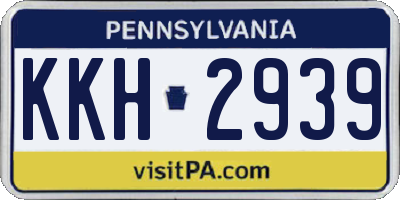PA license plate KKH2939
