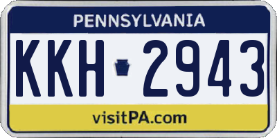 PA license plate KKH2943