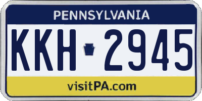 PA license plate KKH2945