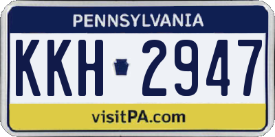 PA license plate KKH2947