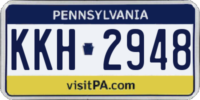 PA license plate KKH2948