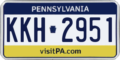 PA license plate KKH2951