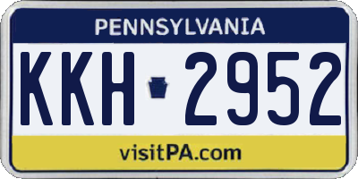 PA license plate KKH2952
