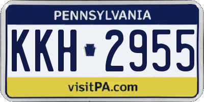 PA license plate KKH2955