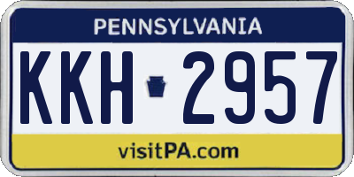 PA license plate KKH2957