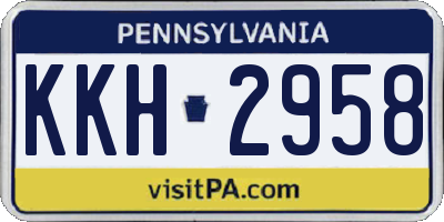 PA license plate KKH2958