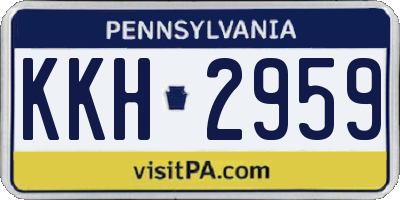 PA license plate KKH2959