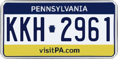 PA license plate KKH2961
