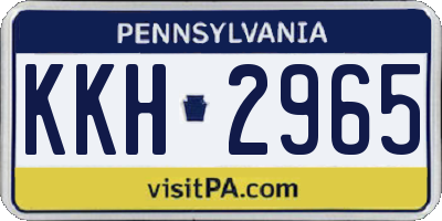 PA license plate KKH2965