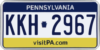 PA license plate KKH2967