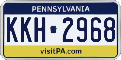 PA license plate KKH2968