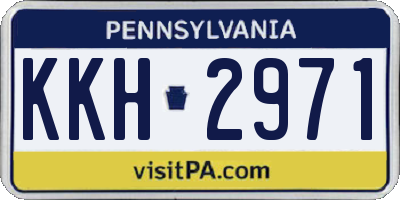 PA license plate KKH2971
