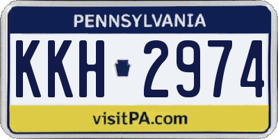 PA license plate KKH2974